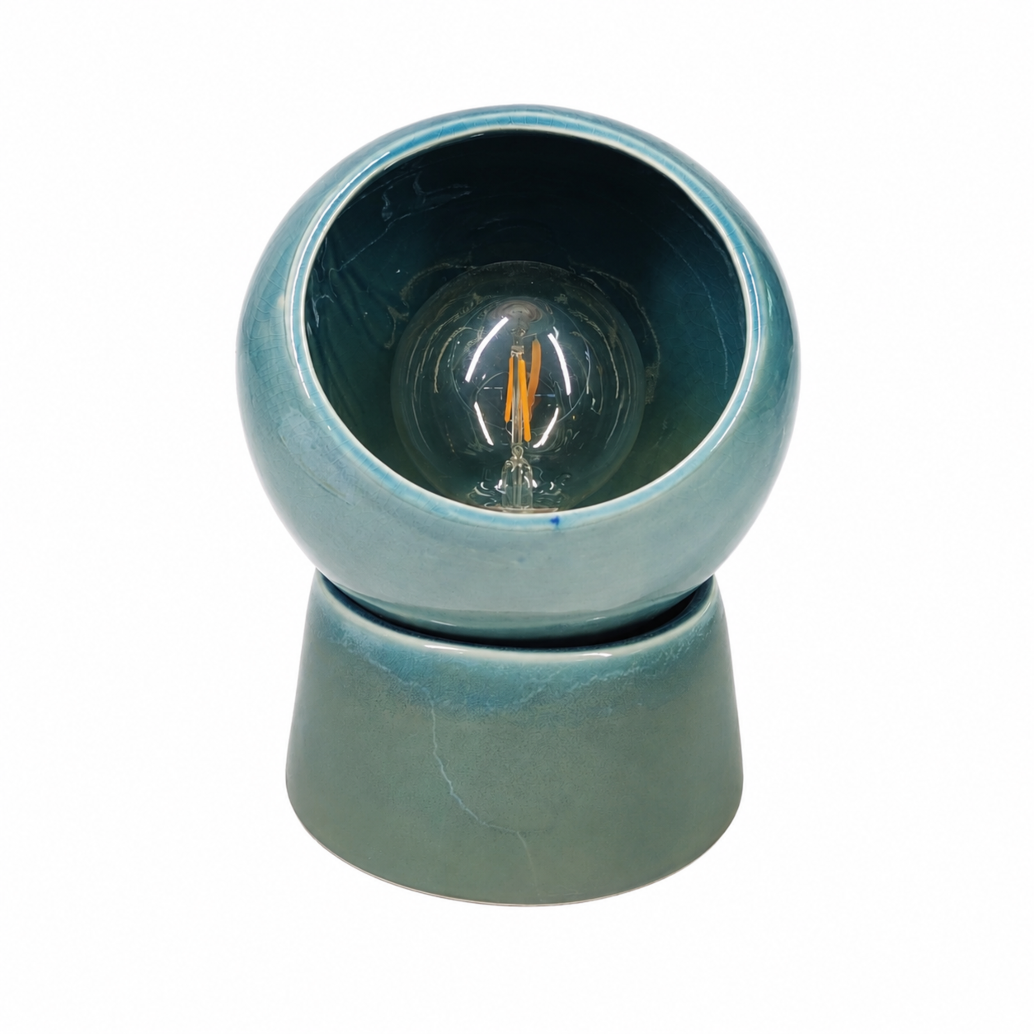 Lampe À Poser En Céramique Bleue - Halo