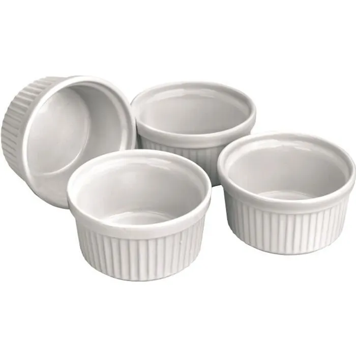 Set de 4 ramequins en céramique 9 cm Ibili