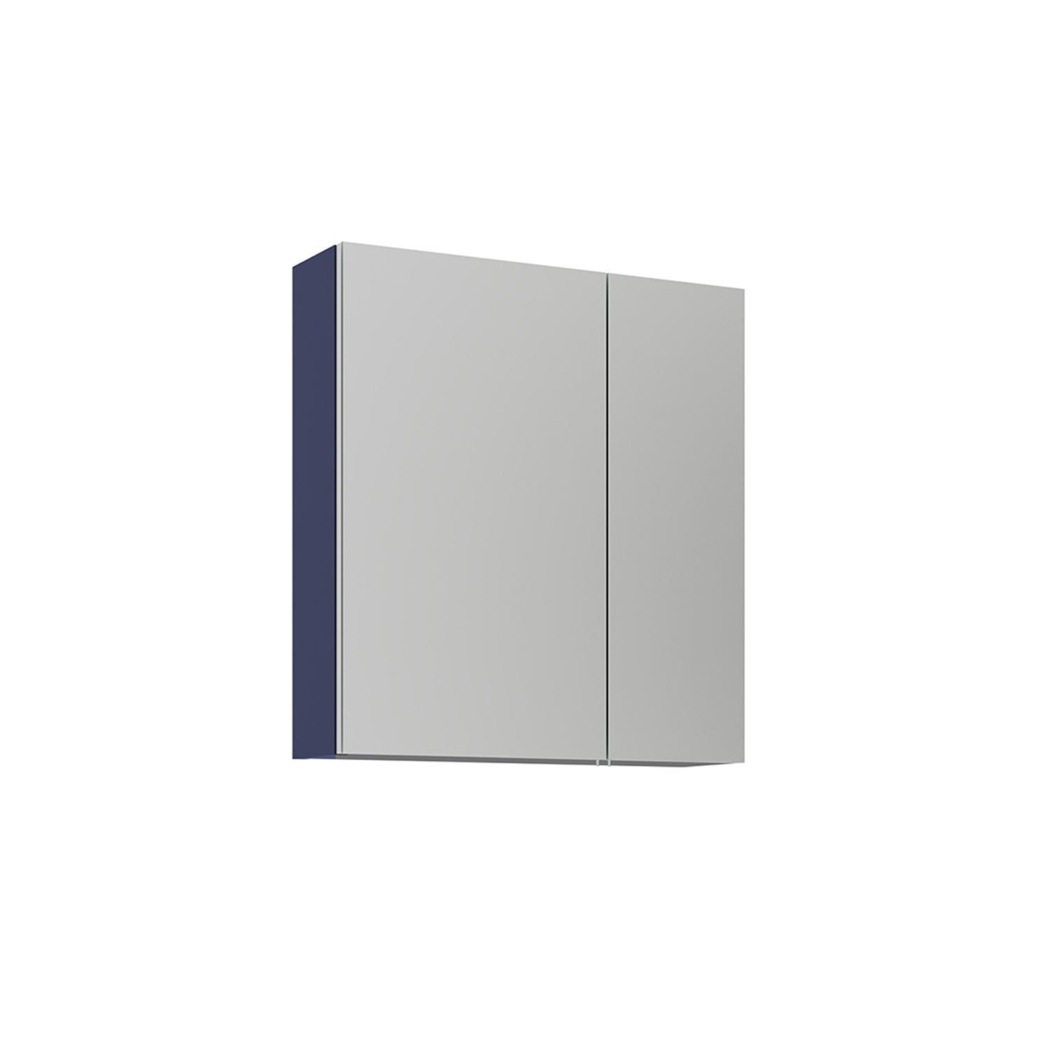 Meuble Salle De Bain Avec Miroir "bari 60" - 60 X 16 X 66 Cm - Matte Navy Blue