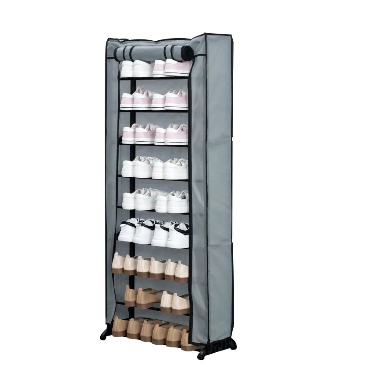 Meuble À Chaussures 9 Niveaux Herzberg Hg8076-gry