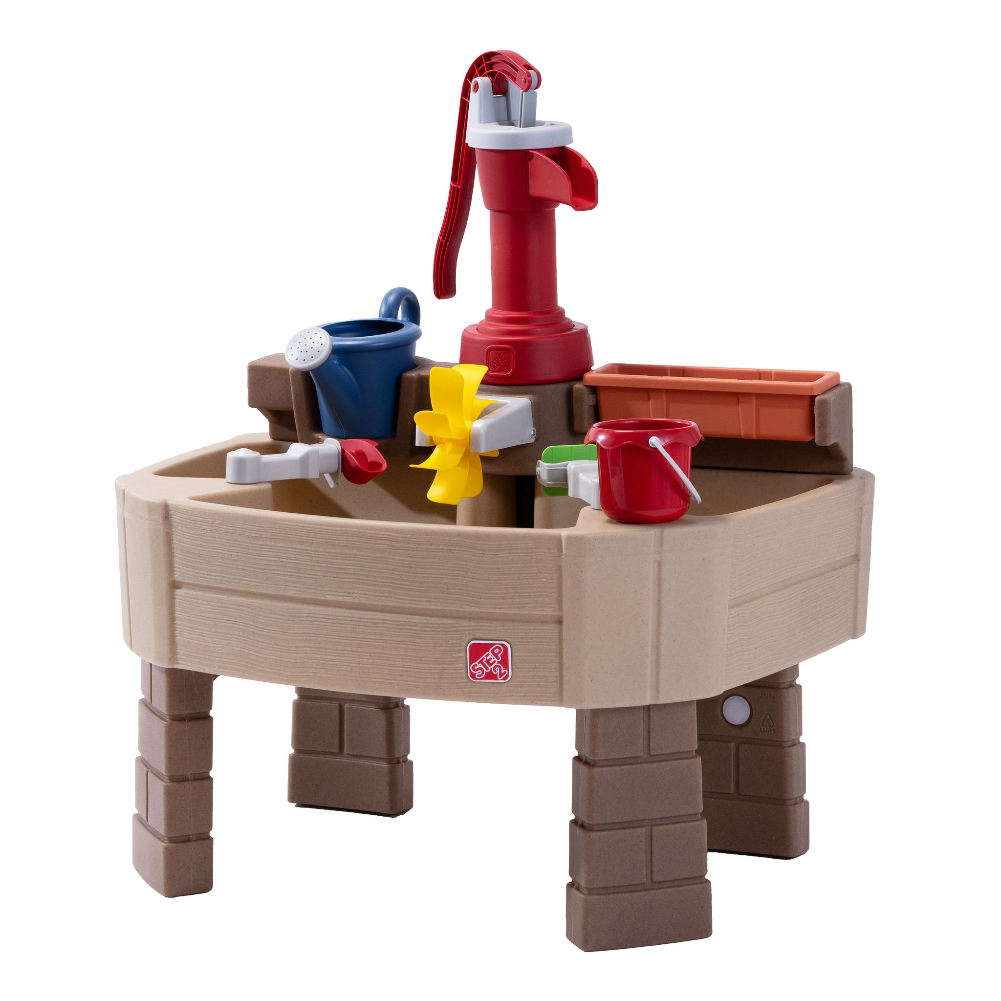 Step2 Pump & Splash Discovery Table D'Eau Avec Pompe Table Aquatique En Plastique Pour Enfants, Grise Et Rouge Jouets D'Eau Pour Le Jardin Avec 8 Accessoires