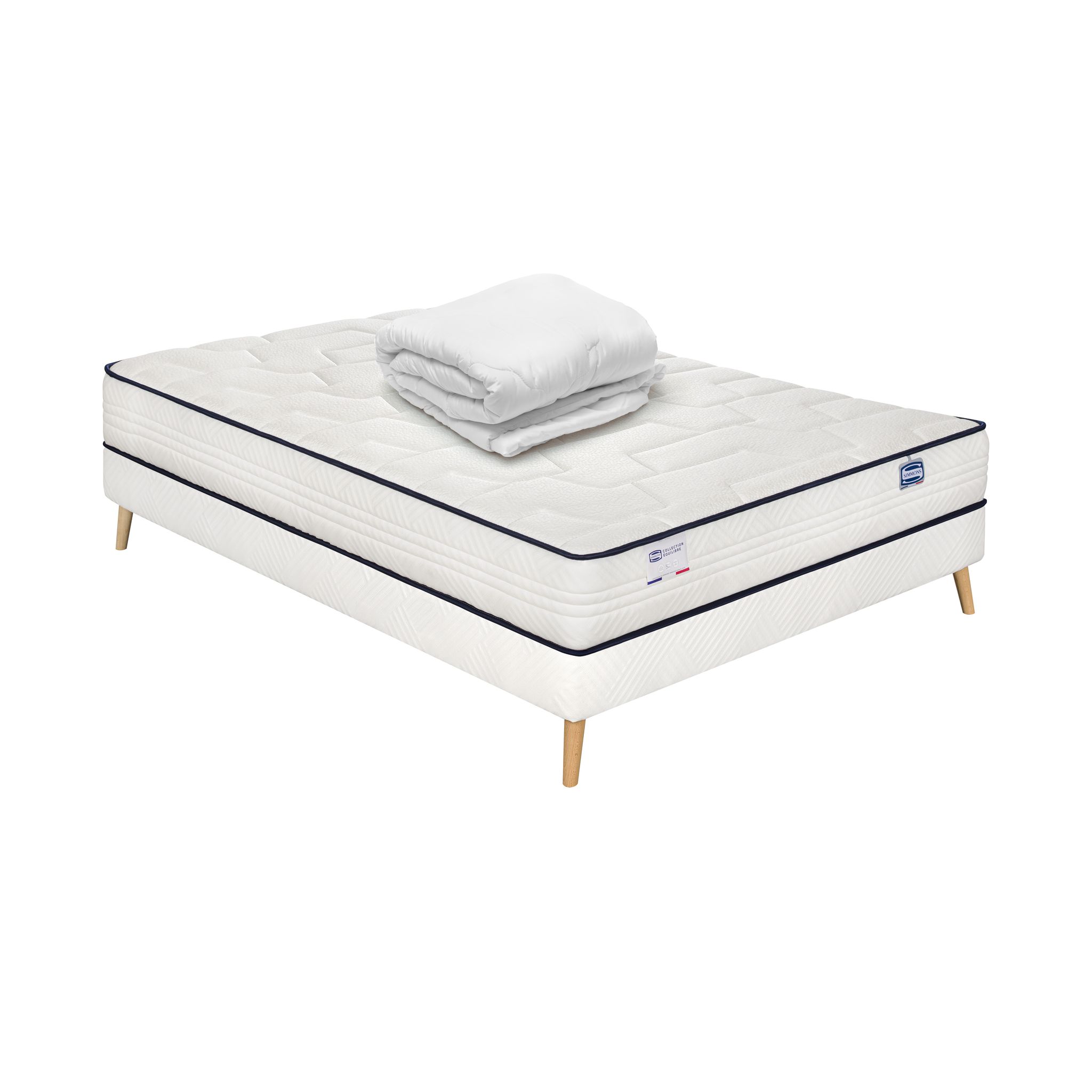 Ensemble Intemporel, Matelas Ressorts 140x190, Extra Ferme H24 + Sommier + Couette