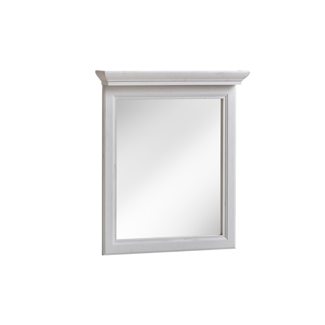 Miroir Salle De Bain Blanc 76x65 Cm Cadre Épais 11 Cm Design
