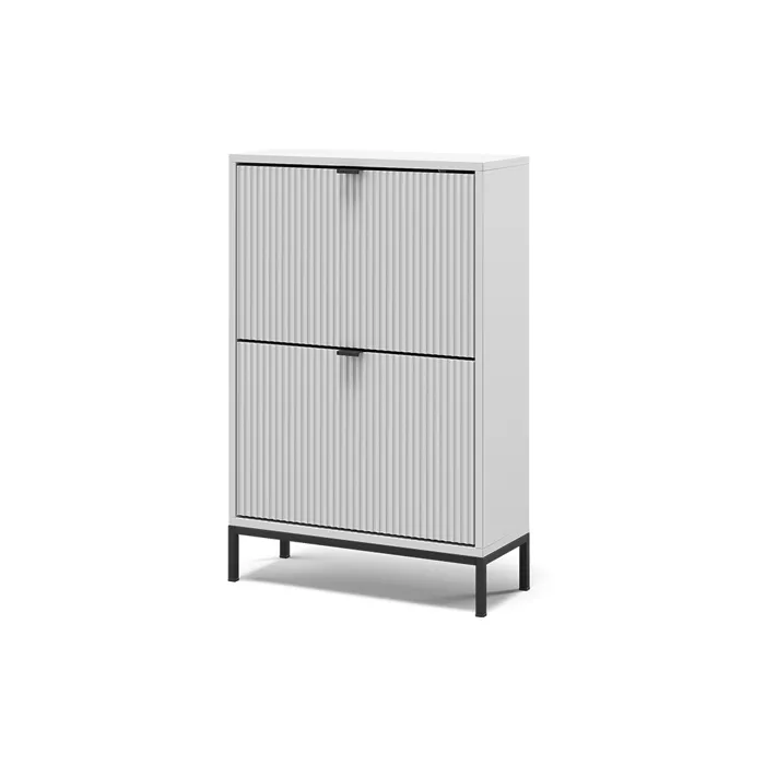 Vicco Benne à chaussures Blanc 60x92cm avec 2 tiroirs pliants