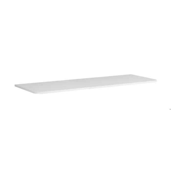 Plan de travail LINEA 120 cm blanc mat pour meuble de salle de bain avec angles arrondis