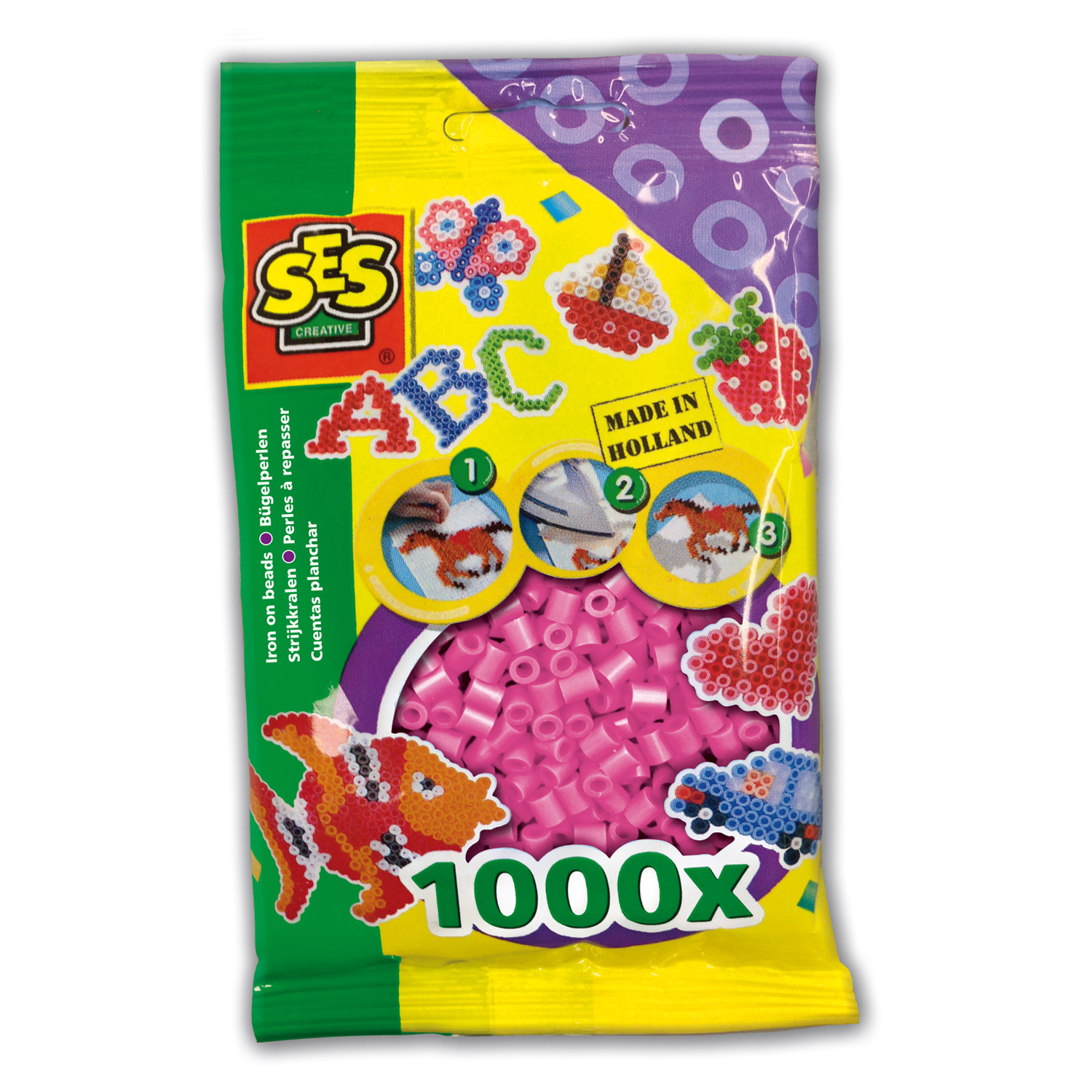 Ses Creative Lot De 1000 Perles A Repasser - Rose