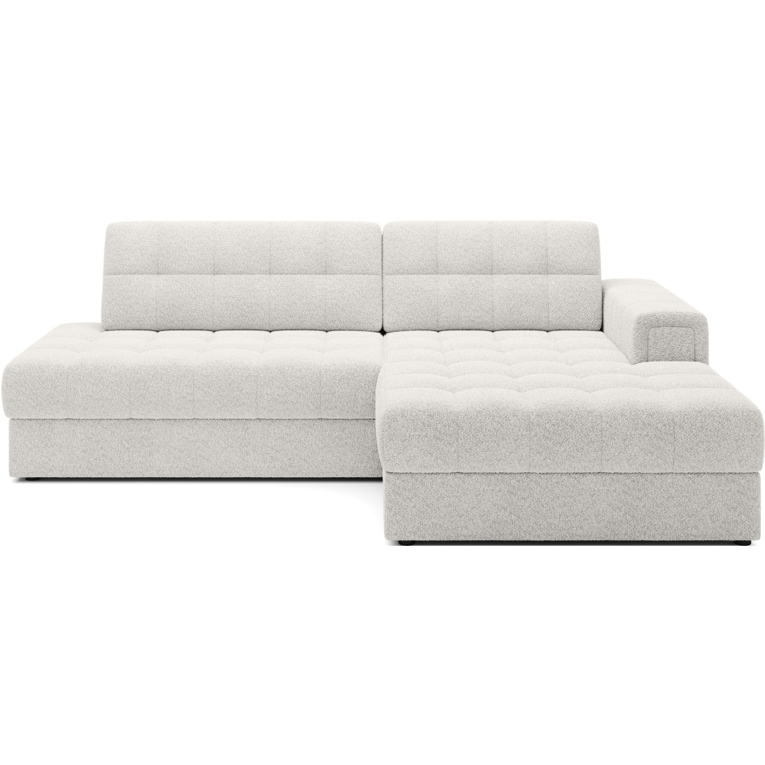 Canapé D'Angle Convertible Cubito Blanc 240 Cm Avec Coffre De Rangement Angle Droit