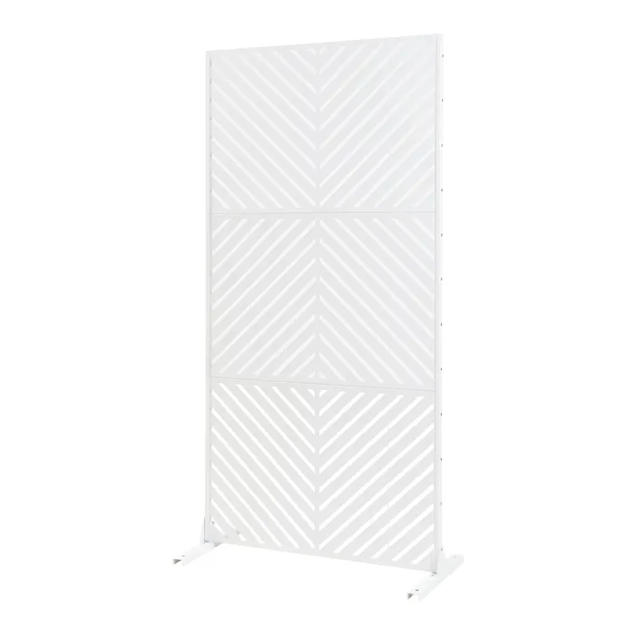 Cloison de séparation Kekan acier 200 x 100 x 50 cm blanc casa.pro