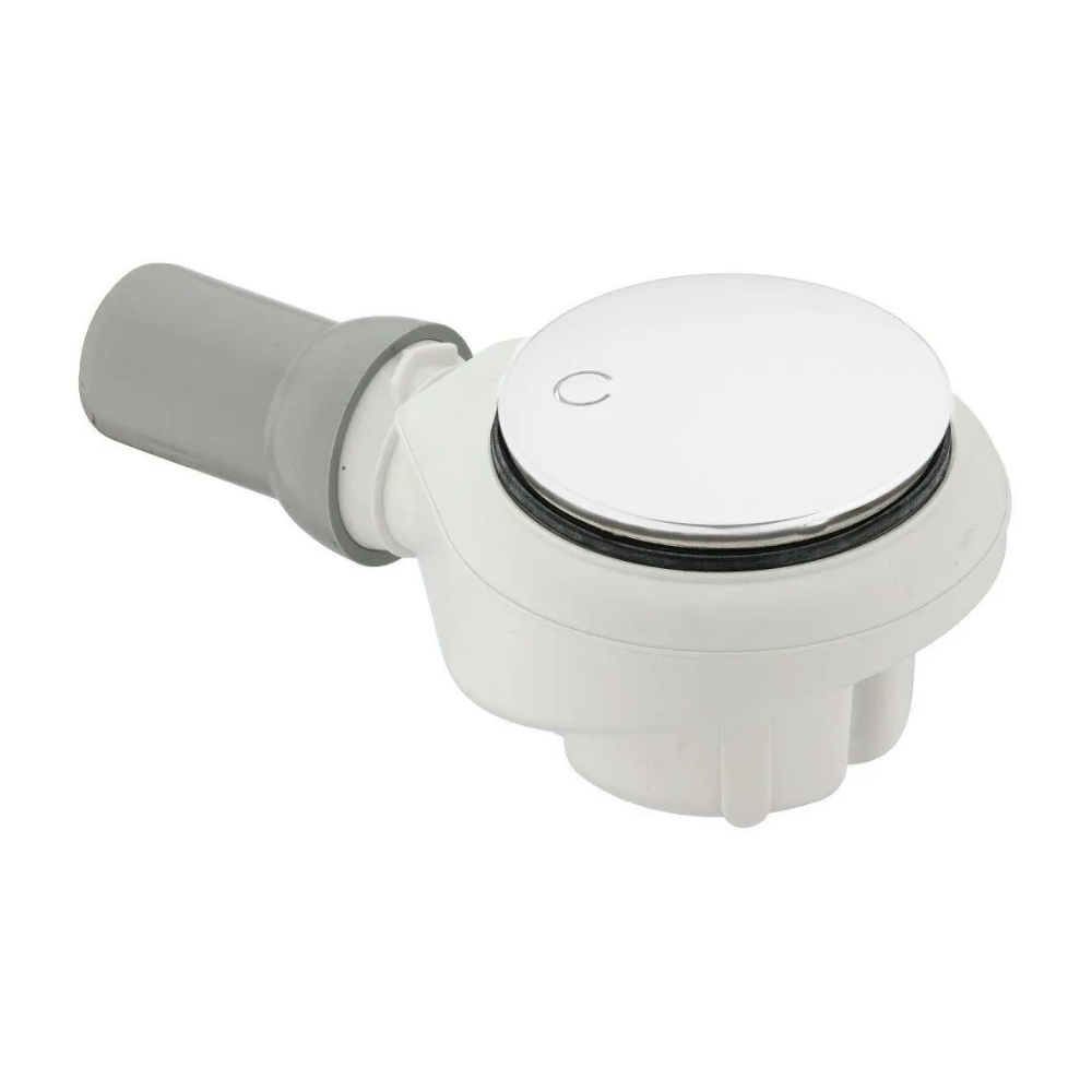 Bonde de douche sortie horizontale VILLEROY & BOCH Tempoplex Plus 90mm avec cache blanc