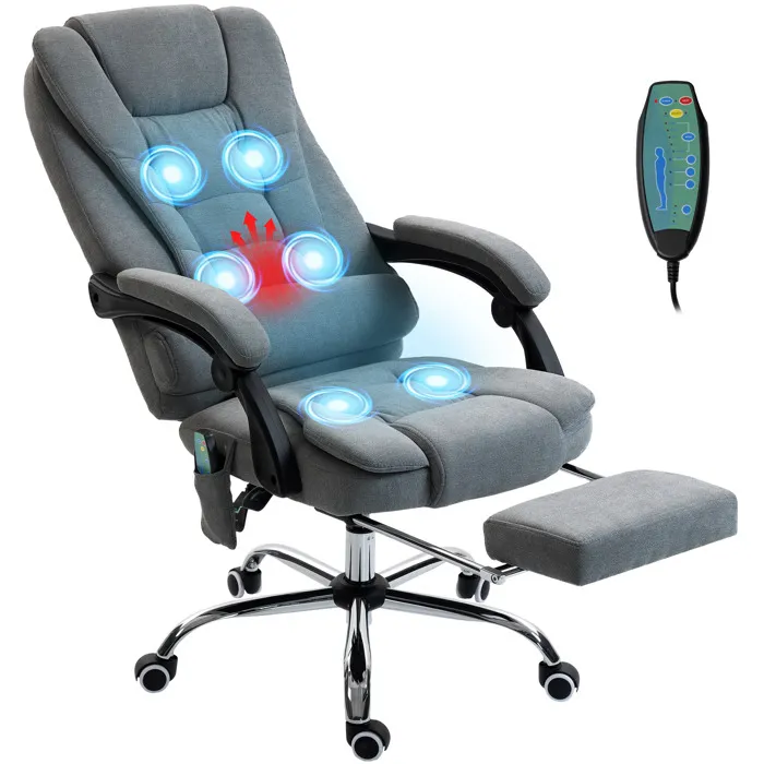 Fauteuil De Bureau Direction Massant Chauffant Tissu