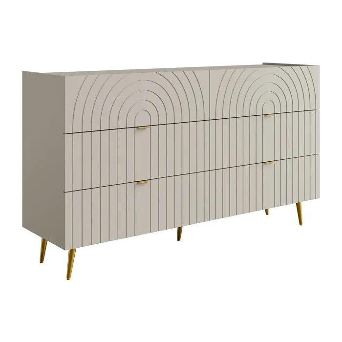 Commode 6 tiroirs - Beige - NORSIM