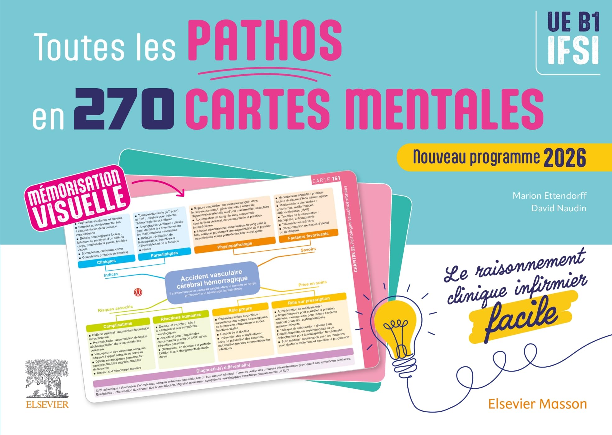 Toutes les pathos en 270 cartes mentales: le raisonnement clinique infirmier facile, UE B1, IFSI: nouveau programme 2026