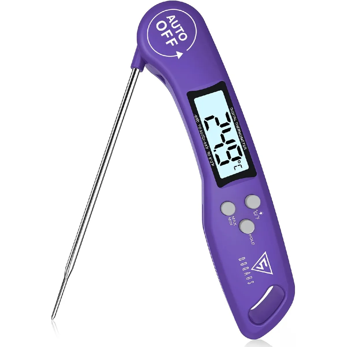 Thermometre Cuisine Avec Écran Lcd Pour Viande, Bbq, Steak, Huile, Lait, Vin Violet