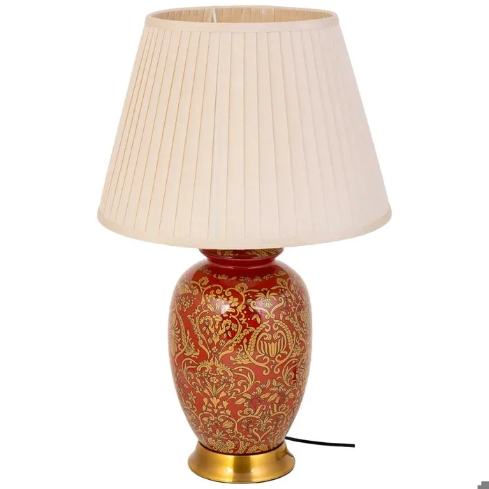 Lampe De Table En Céramique Rouge D40x65
