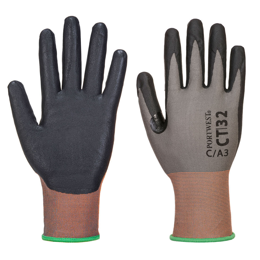 Gant Coupure Ct Mr18 Micro Mousse Nitrile Couleur: Gris/noir Taille L - Portwest