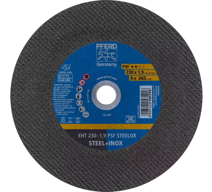 Disques à tronçonner EHT 230-1,9 PSF STEELOX - PFERD - 61728131