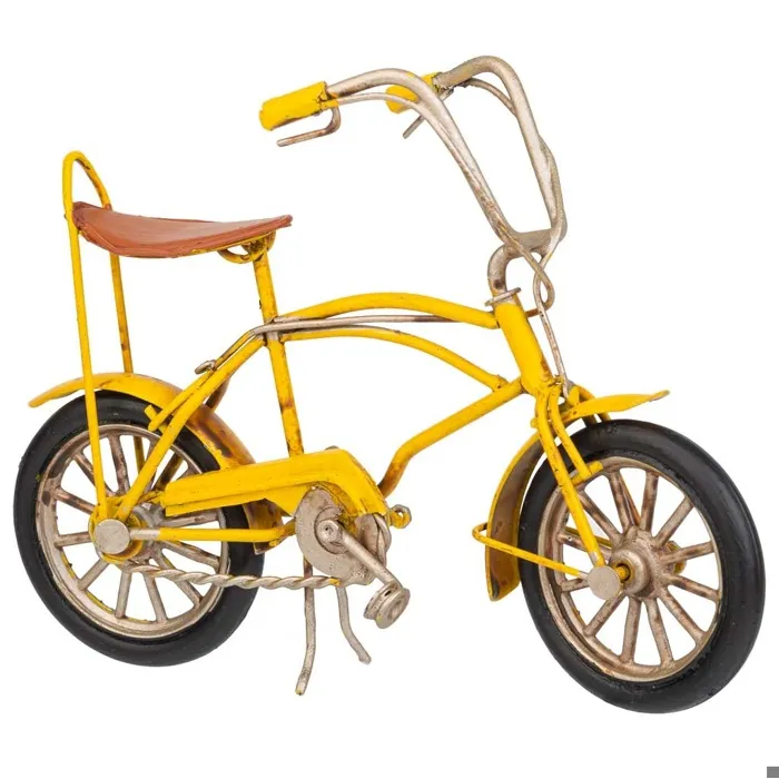 Bicyclette En Métal Jaune 16x5x11.5h