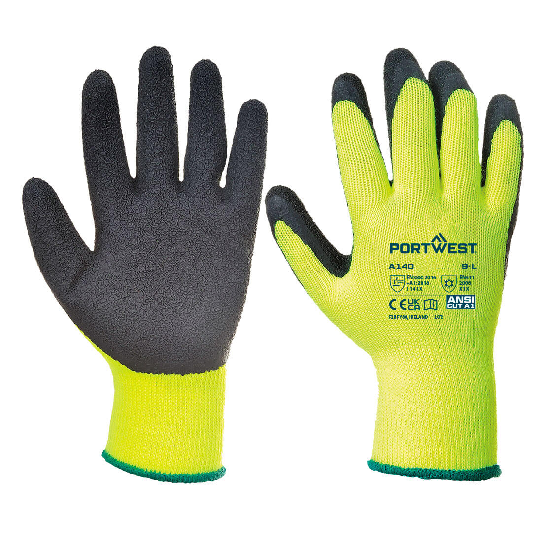 Gant Thermique Enduit Latex Couleur: Noir Taille S - Portwest