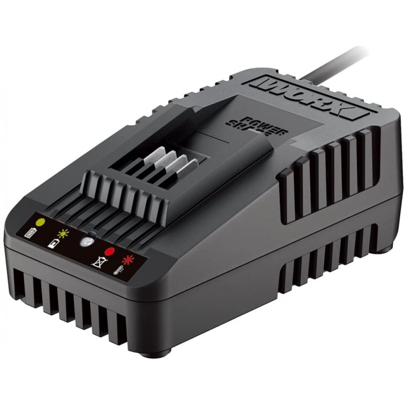 Chargeur 20 V Wa3880 - Charge Rapide 2000 Mah En 60 Min - Indicateur De Charge - Compatible Batteries Worx Power Share