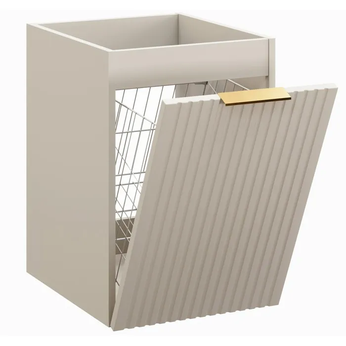 Meuble bas de salle de bain avec panier à linge ADEL CACHEMIRE 40 cm