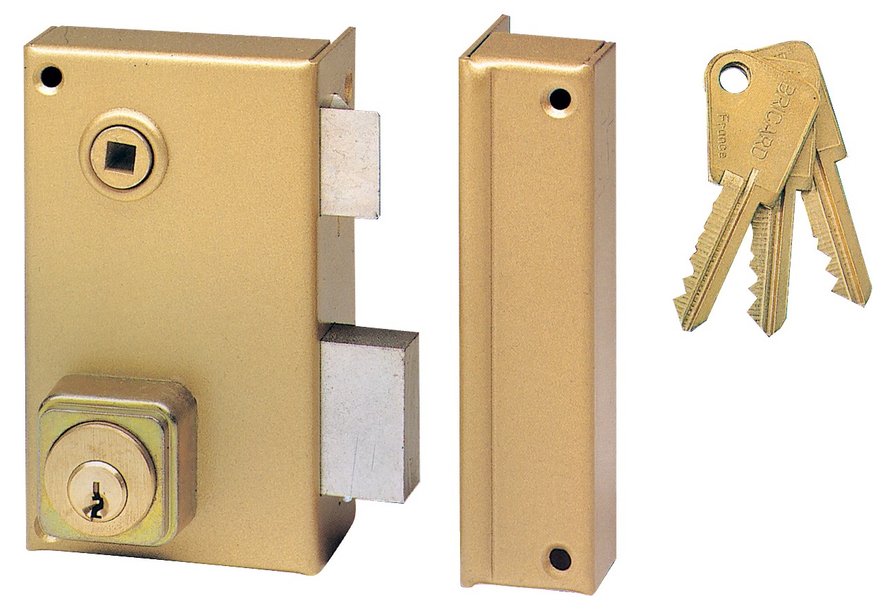 Serrure monopoint en applique ALPHA cylindre rond vertical fouillot droite BRICARD 452110