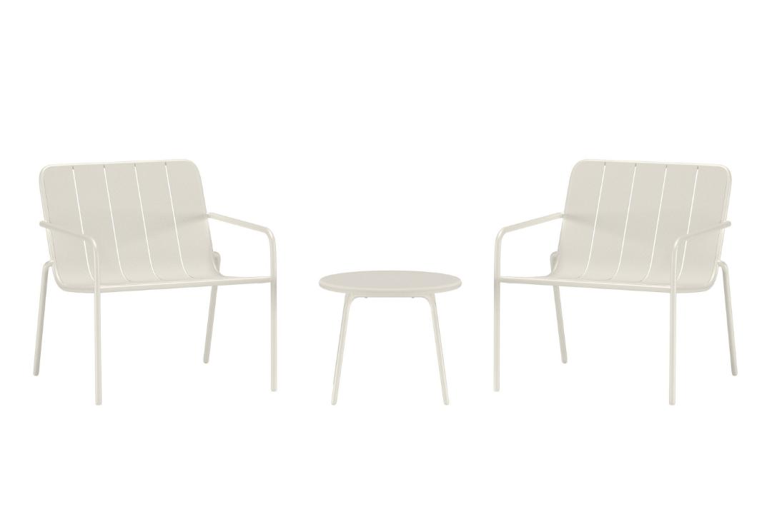 Salon De Jardin 3 Pièces "minos" 74cm Beige