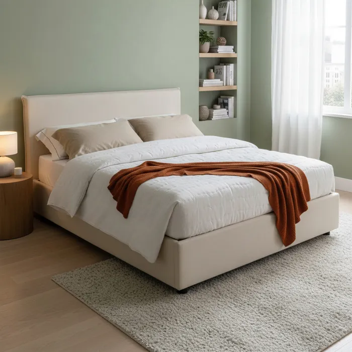 Lit à la Française Angelic, Déhoussable Beige
