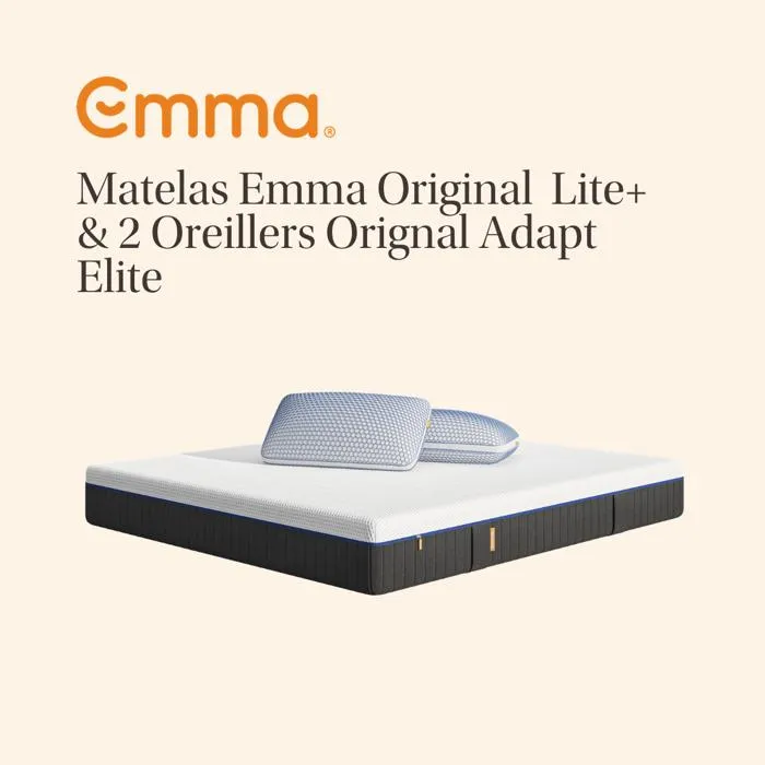 Pack matelas 160x200 et 2 oreillers original confort elite 40x70