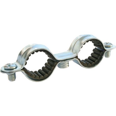 Ayor - Collier De Fixation Double Isophonique Pour Plomberie Ø14 (x5) - Acier Nickelé