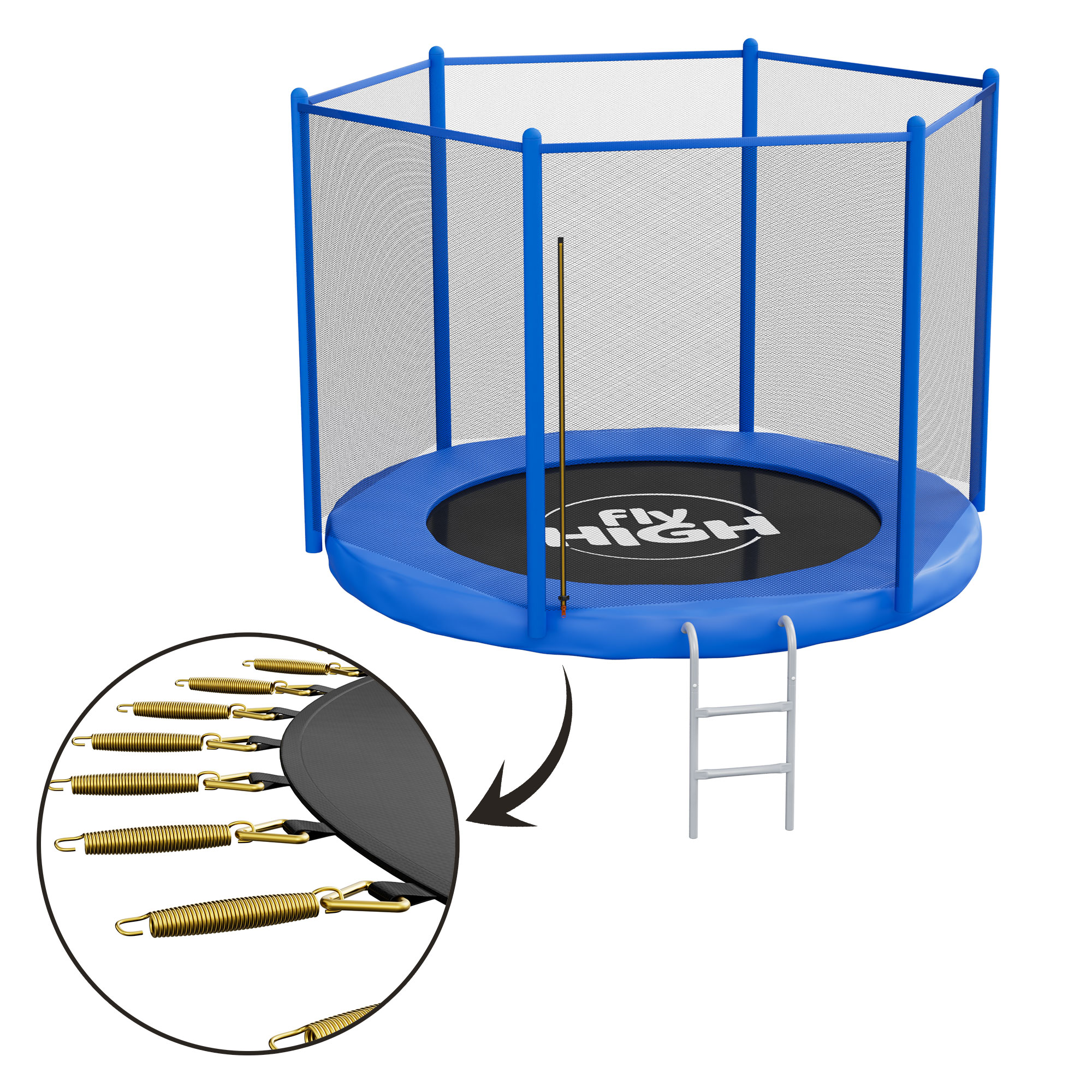 Jumpoo - Set De 6 Accessoires De Rechange Pour Trampoline Enfants Ø250 Cm Bleu