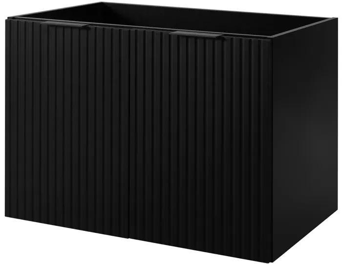 Meuble suspendu sous lavabo avec 2 portes FLOW NOIR 80 cm