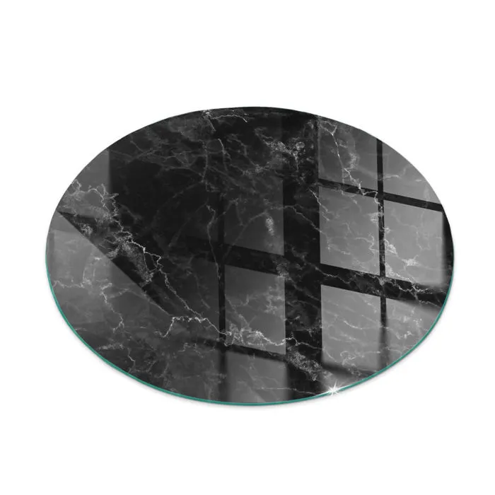 Plaque de protection verre trempé cheminée Tulup fi90 cm Motif marbre élégant 1 pc