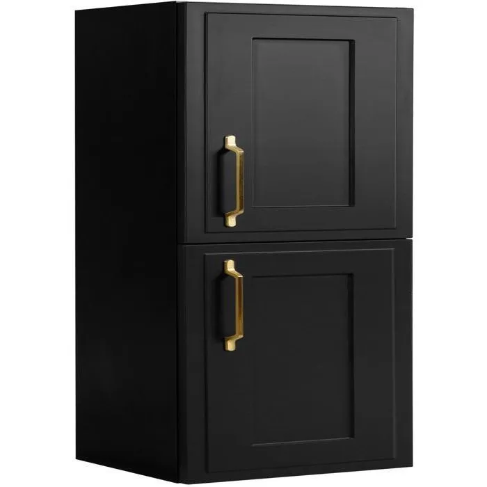 Meuble colonne suspendu de salle de bain CLASSIC noir 35 x 136 cm