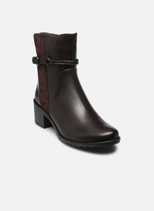 CAPRICE Bottine, marron, en Mélange de matériaux de cuir et textile avec Talon bloc, P.41