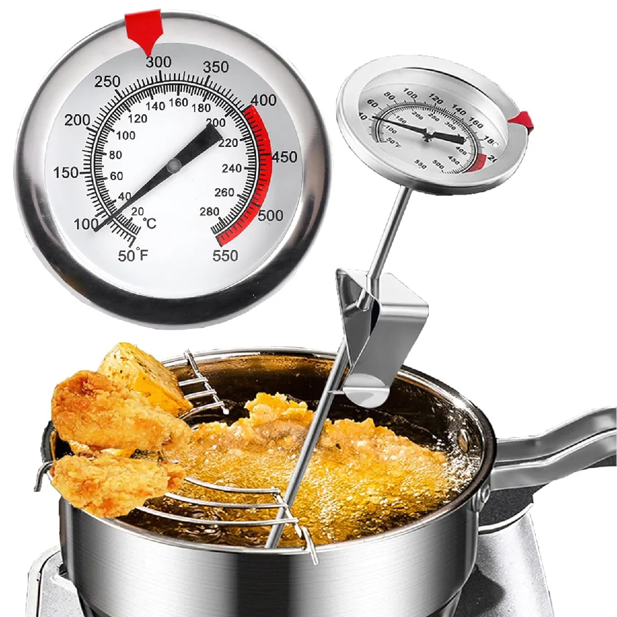 Thermomètre À Viande Avec Clip De Fixation Et Lecture Instantanée