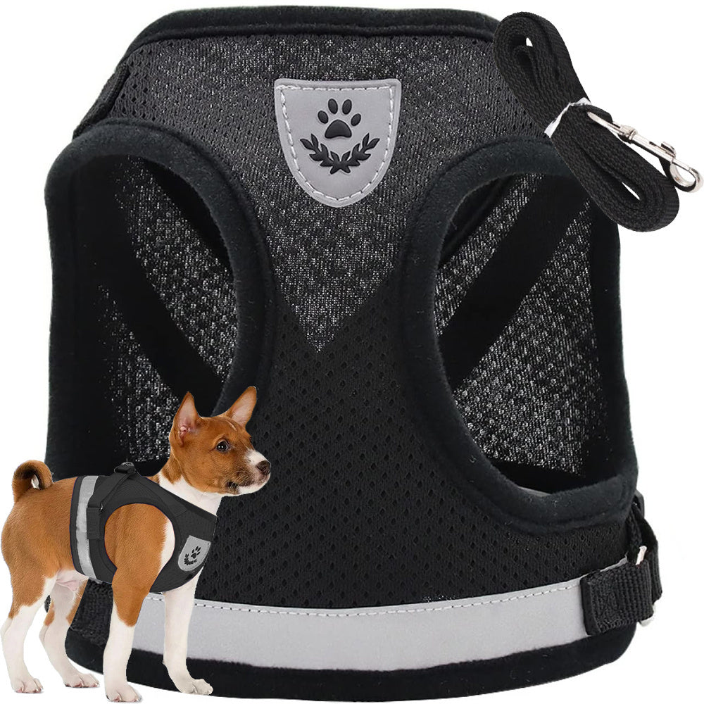 Harnais Sans Pression Pour Chien Chat Lapin Doux Fort Réflecteur M