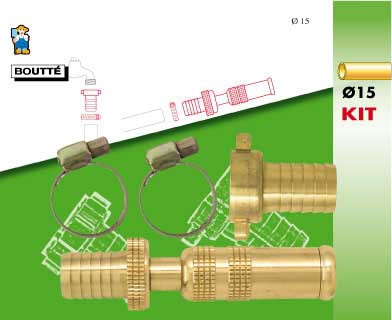 Boutté Kit d'arrosage 3 pièces pour tuyau D.15