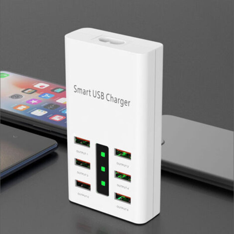 Chargeur De Charge Rapide Usb 30w6a 6 Ports, Adaptateur De Charge Rapide De Voyage Charge Rapide De Téléphone Portable De Bureau