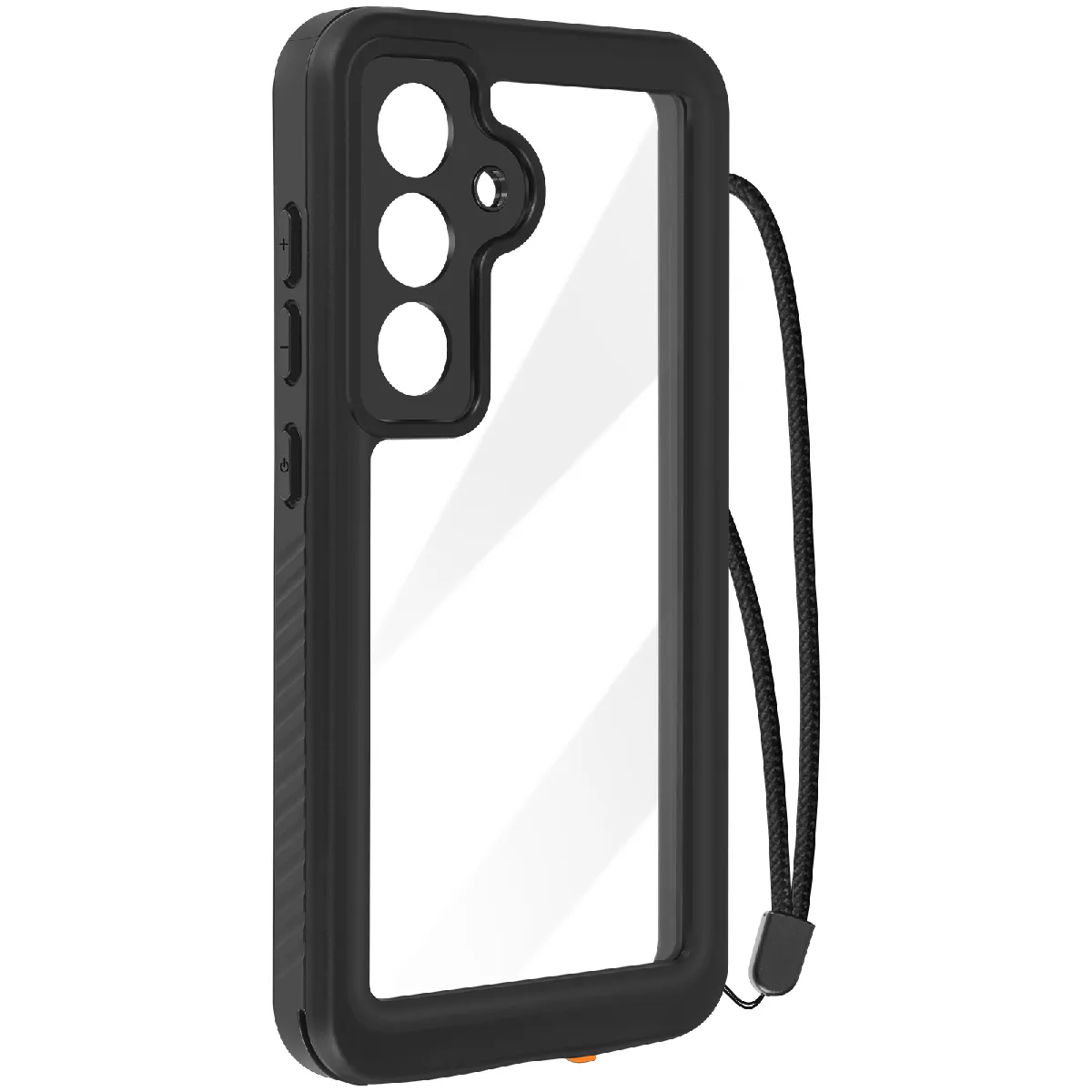 Coque Intégrale Pour Galaxy S24 Étanche Ip68 Avec Dragonne Assortie Noir Redpepper