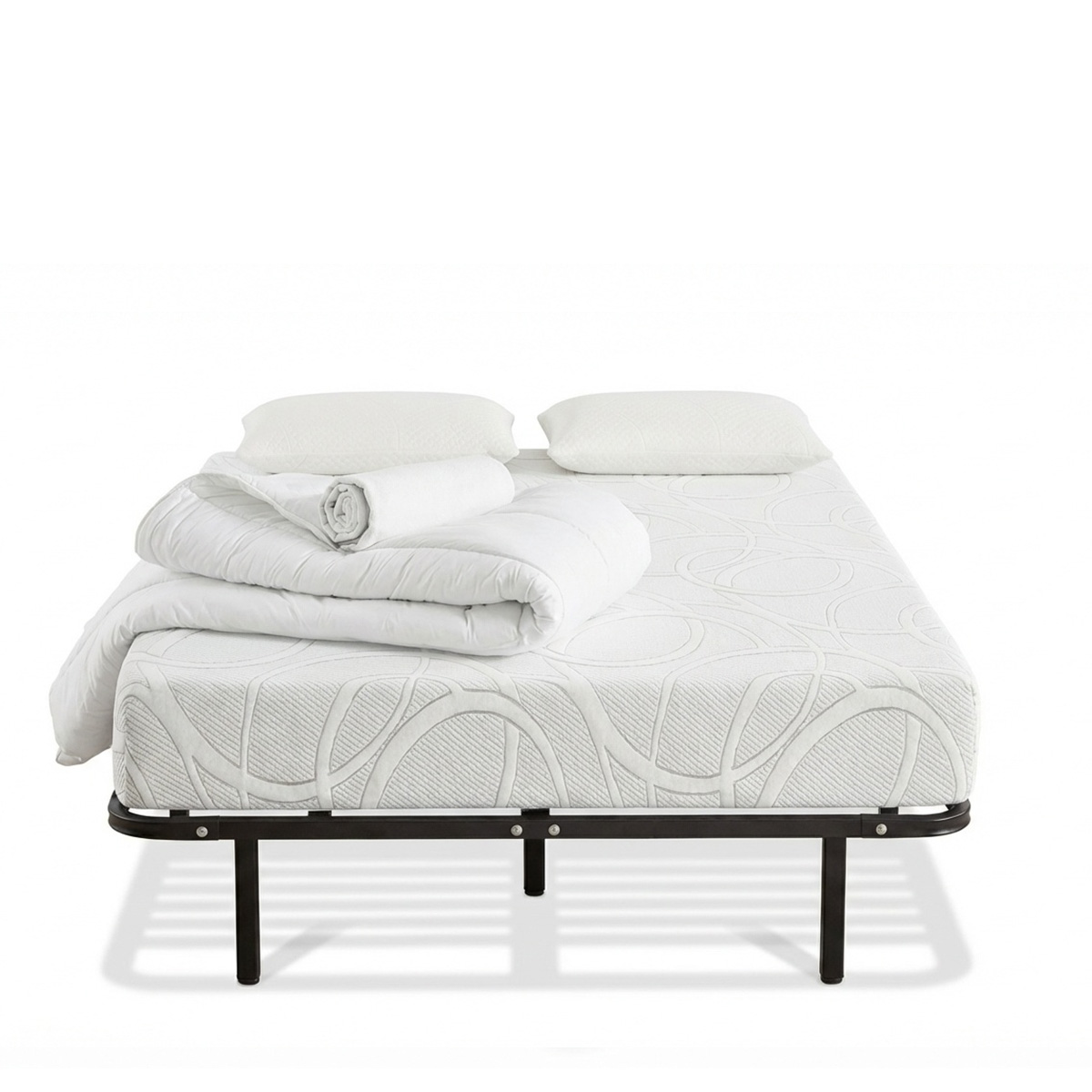 Prêt-à-dormir Eupraxie Avec Cadre À Lattes, Couette, Oreillers Et Protège-matelas140x190