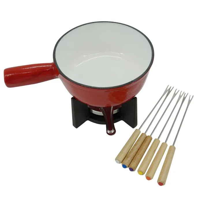 Set À Fondue Au Fromage 2 Personnes Fonte Émaillée