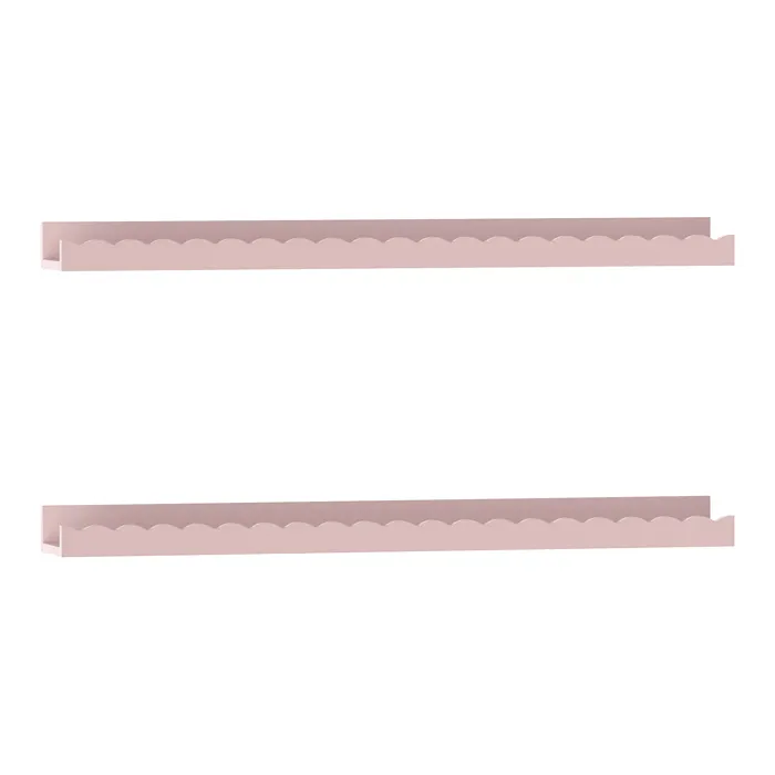 Set de 2 étagères murales pour enfants Vestnes 60 x 10 x 5 cm rose en.casa