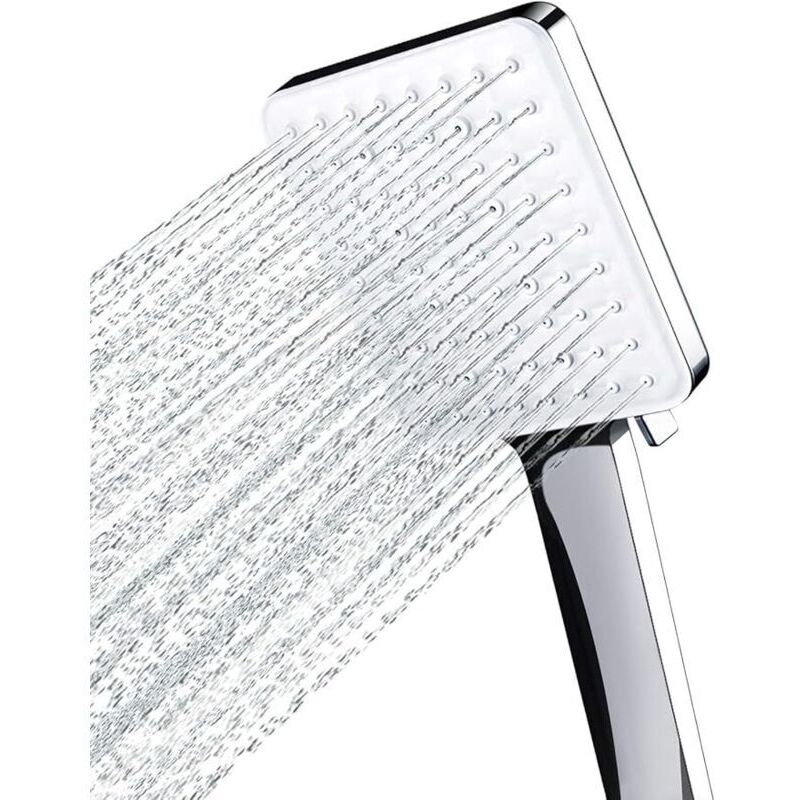 Pommeau De Douche Newentor, Grand Pommeau Carré Avec Commande À Une Main, Pommeau De Douche Haute Pression Avec 6 Modes De Pulvérisation, Chrome