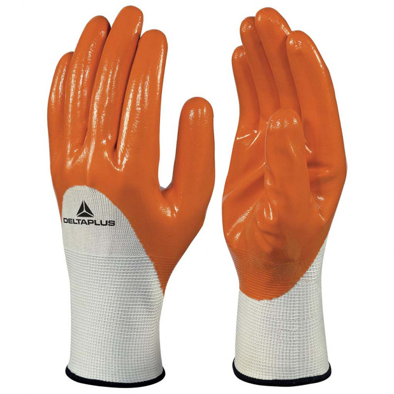 Gant Delta Plus Nitrile Orange Adhérence Et Protection Polyvalente - Delta Plus