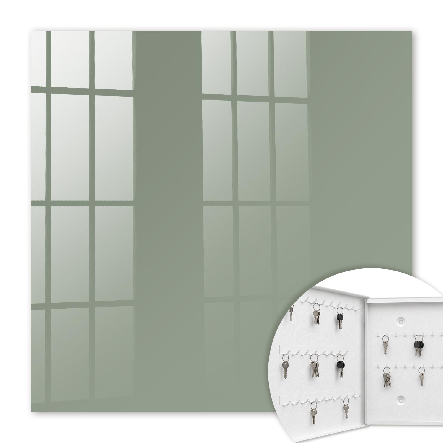 Armoire À Clés - (30 Cm X 30 Cm) - Boîte À Clés Murale - Coffret De Rangement Pour Clés - Couleur Blanche - Ouverture Vers La Gauche - Pour Maison Et Bureau - Sage