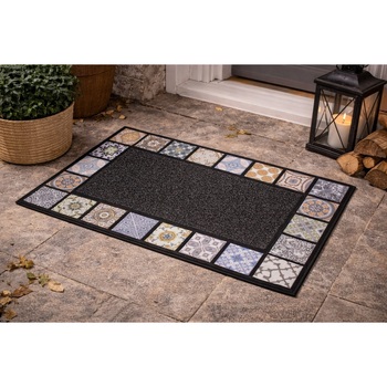 Tapis extérieur décor carreaux