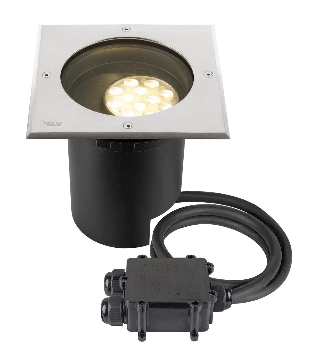 Encastré Sol Dasar® L Asymétrique 3000k 70°/40° Ip65/ip67 Carré Inox/noir - Slv - 1009169