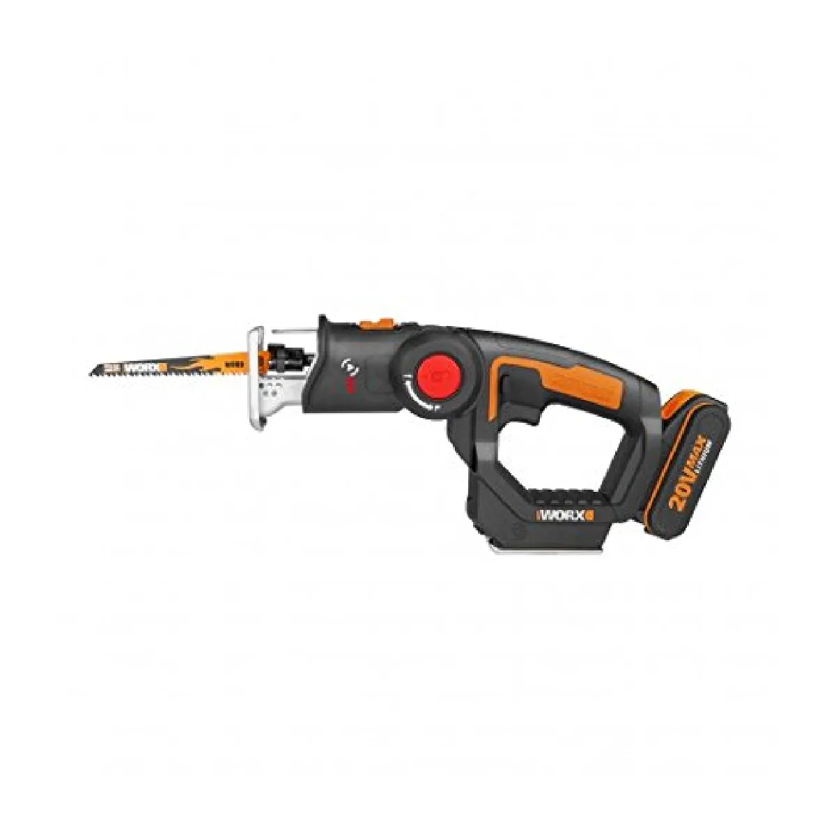 Scie sauteuse et sabre 20V WORX - WX550 (course 20 mm, découpe bois, aluminium, acier, PVC, 1 batterie 2Ah + chargeur)