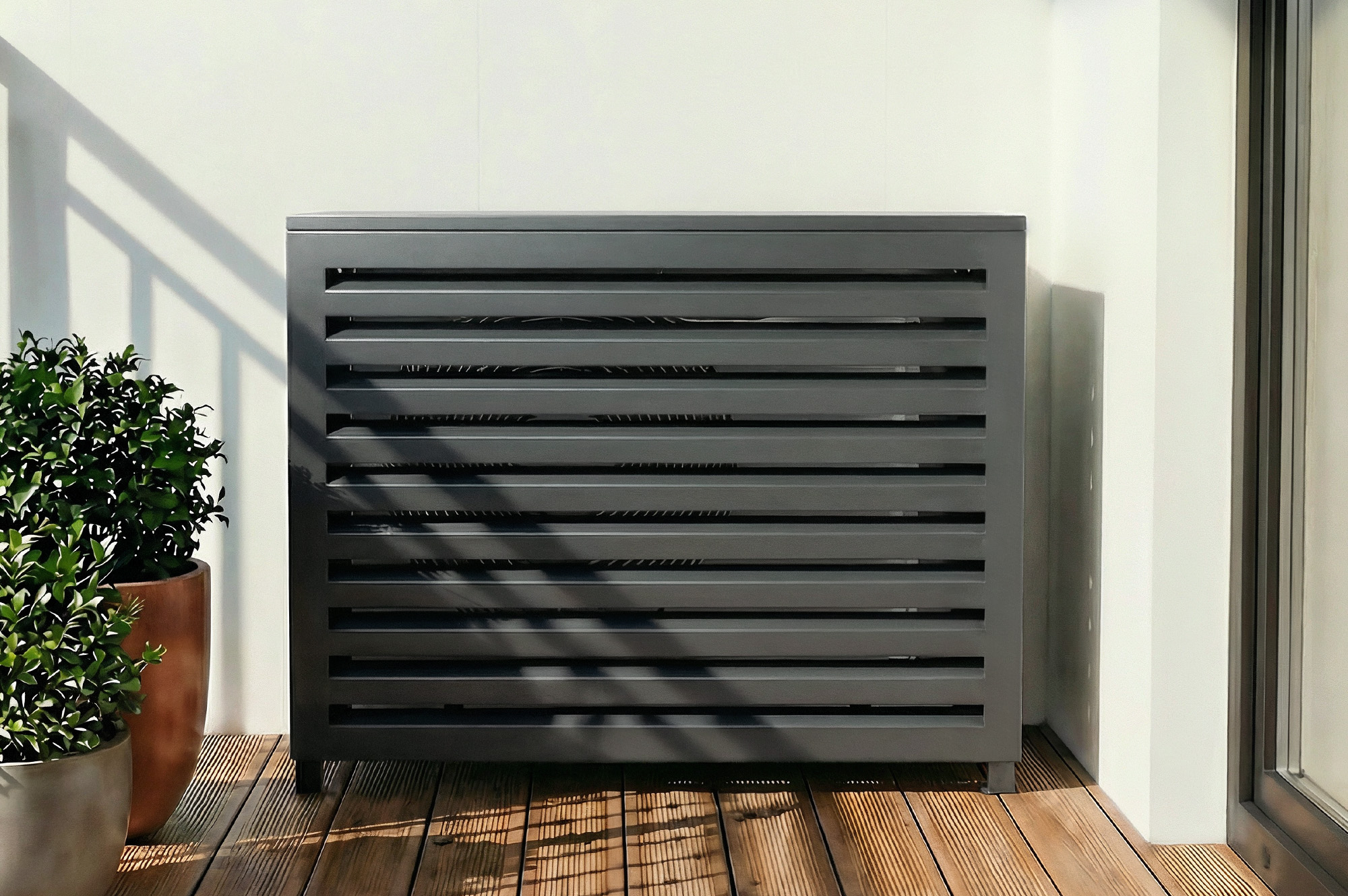 Cache Clim & Pompe À Chaleur Aneto Aluminium Gris - Taille S