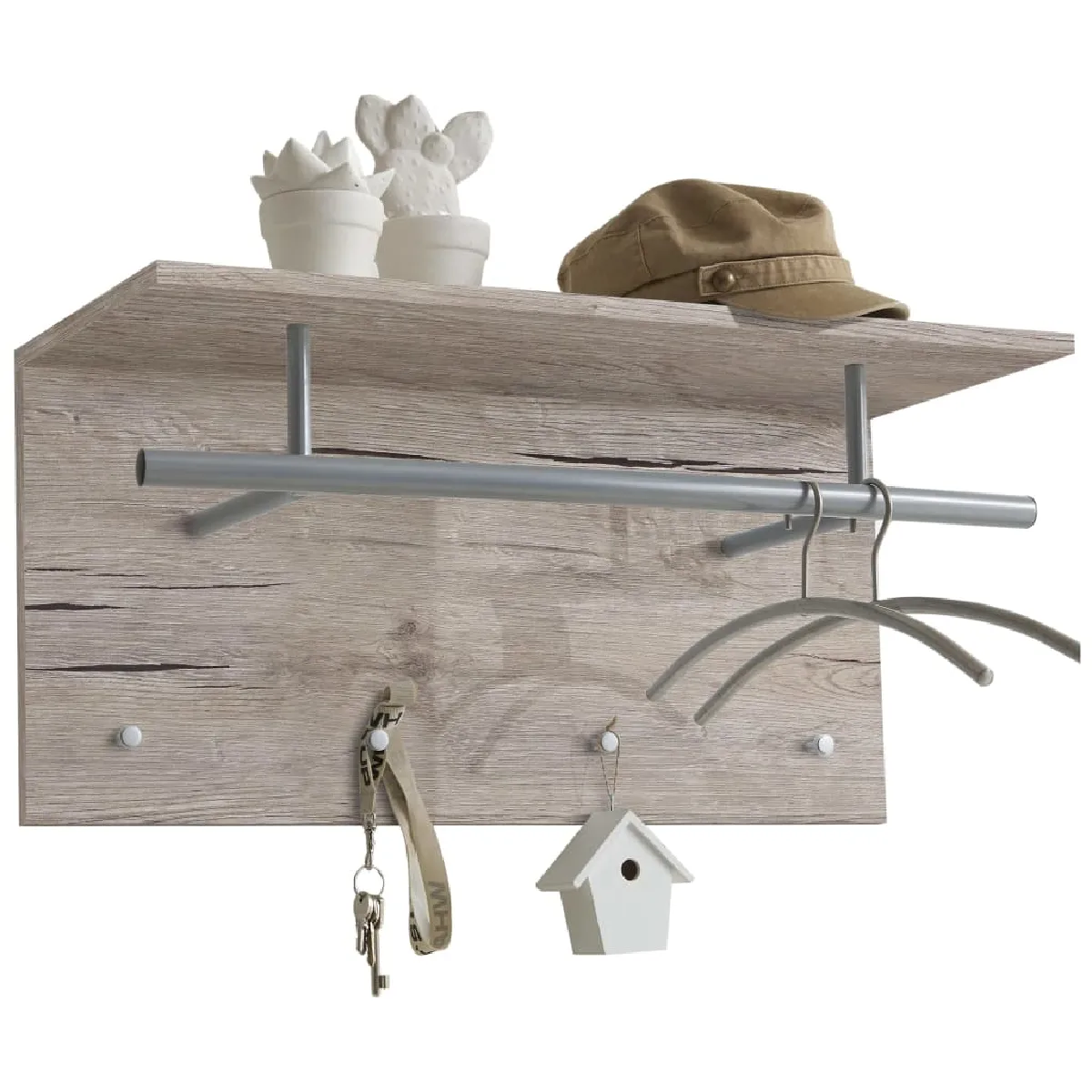 Fmd - Porte Manteau 72x29,3x34,5 Cm Chêne Grisé